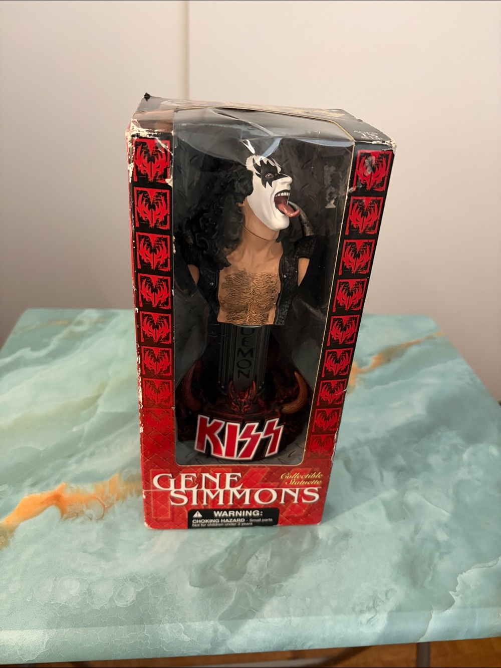 Kiss Gene Simmons Bust Display in Black, White, Red
